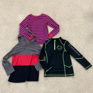 Bundle of boys size 7 long sleeves (henley, star wars)